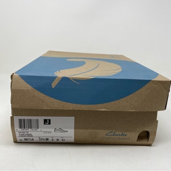 Clarks Un Rio Tie Stone Nubuck Sneakers 48716 - Picture 8 of 8